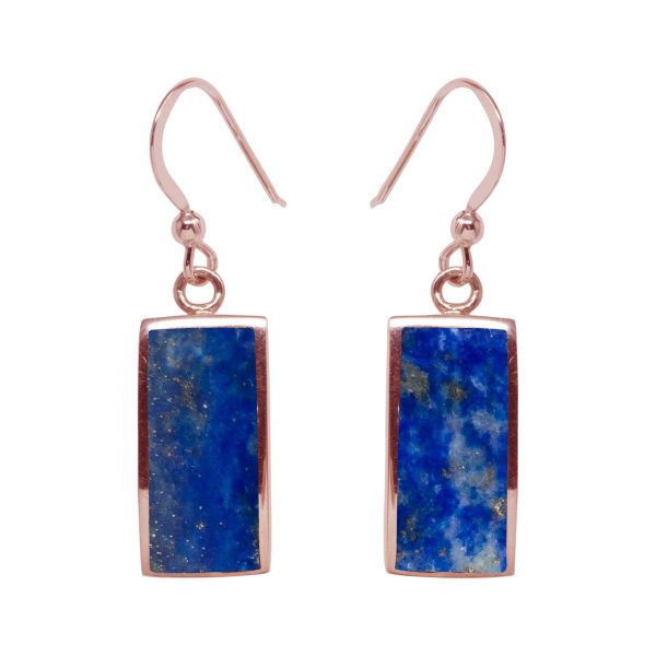 Rose Gold Lapis Drop Earrings