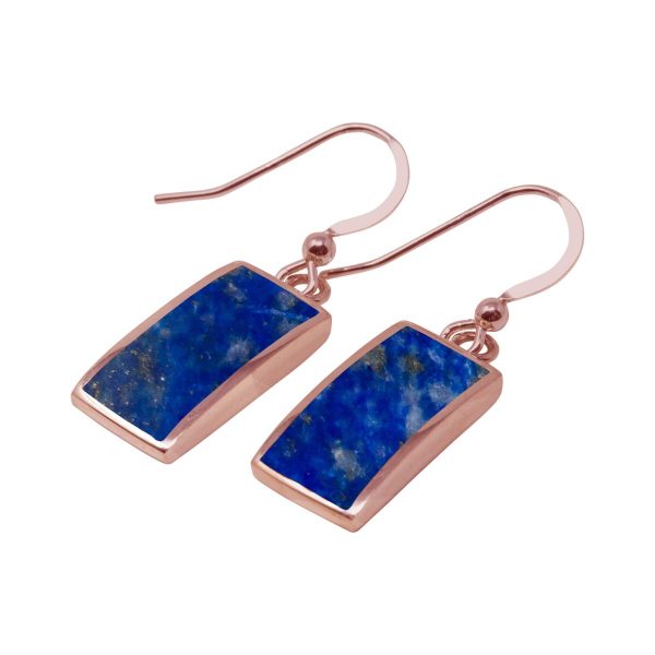 Rose Gold Lapis Drop Earrings