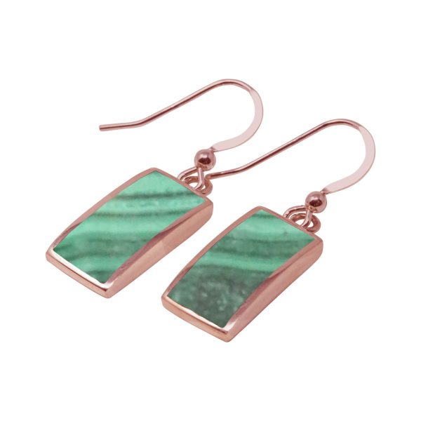 Rose Gold Malachite Drop Earrings