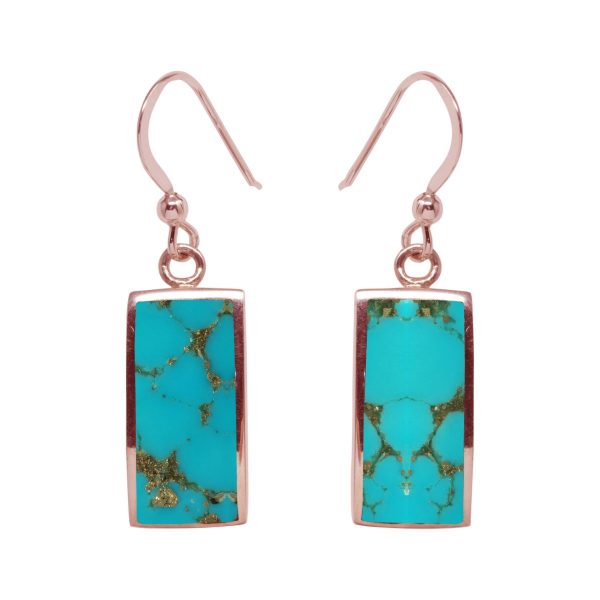 Rose Gold Turquoise Drop Earrings