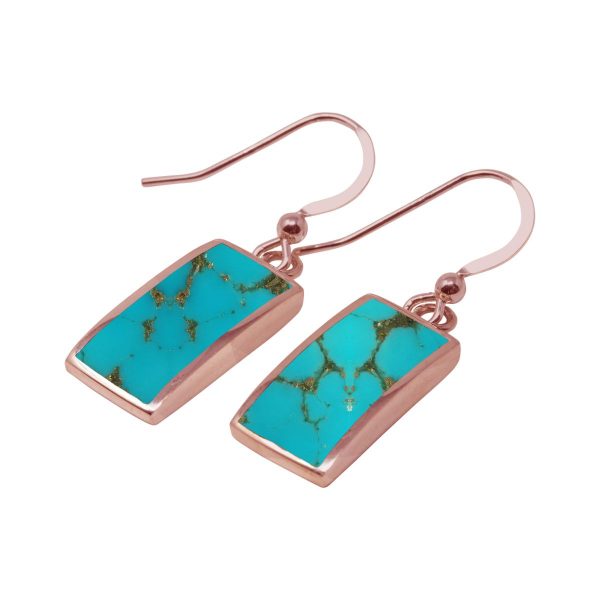 Rose Gold Turquoise Drop Earrings