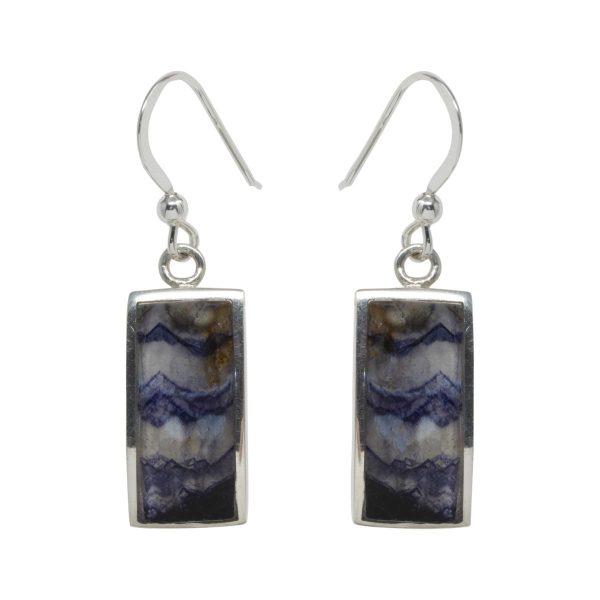 White Gold Blue John Drop Earrings