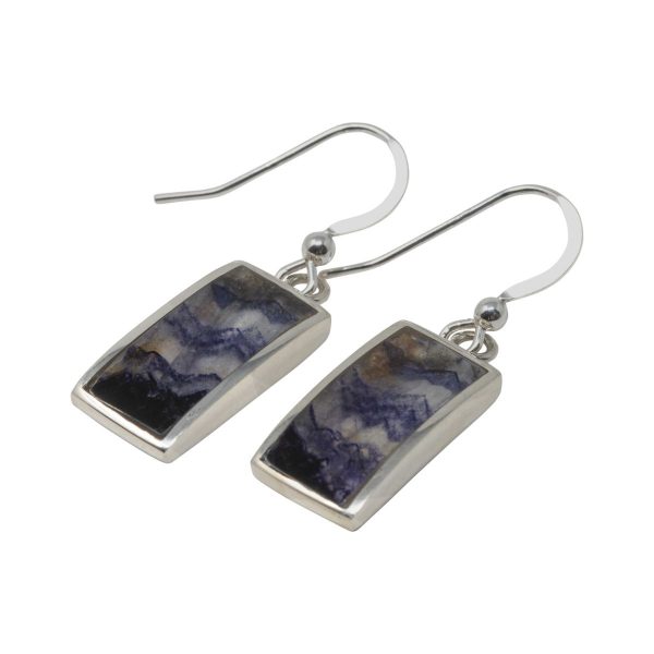 White Gold Blue John Drop Earrings