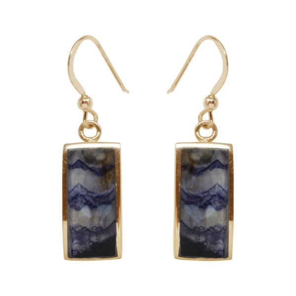 Yellow Gold Blue John Drop Earrings