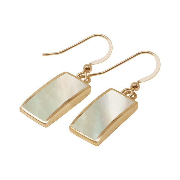 Yellow Gold Mother of Pearl Drop Earrings