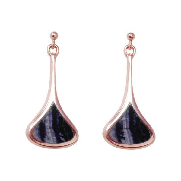 Rose Gold Blue John Drop Earrings