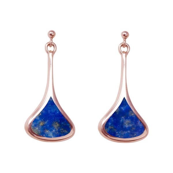 Rose Gold Lapis Drop Earrings