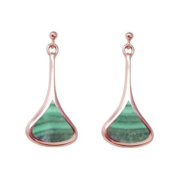 Rose Gold Malachite Drop Earrings