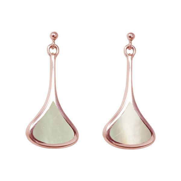 Rose Gold Mother of Pearl Drop Earrings