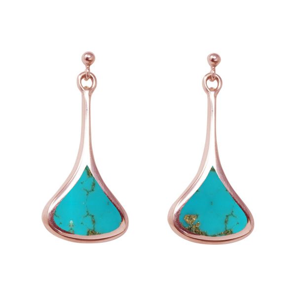 Rose Gold Turquoise Drop Earrings