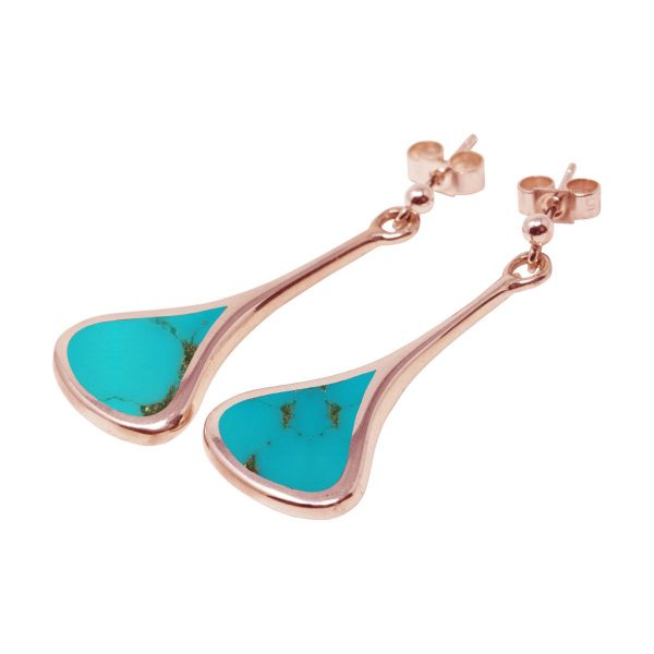 Rose Gold Turquoise Drop Earrings