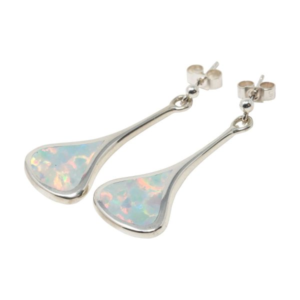 Silver Opalite Sun Ice Drop Earrings