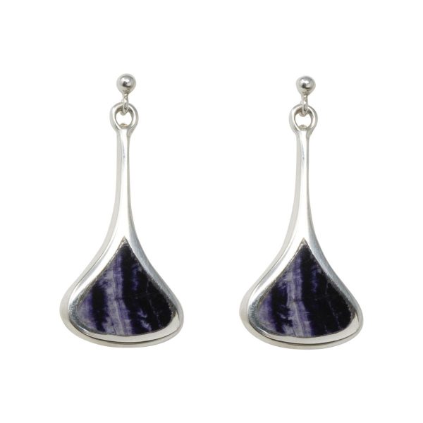 White Gold Blue John Drop Earrings