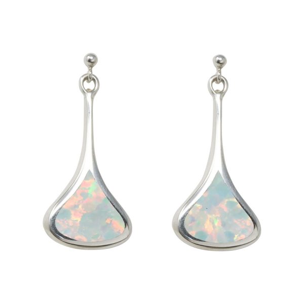 White Gold Opalite Sun Ice Drop Earrings