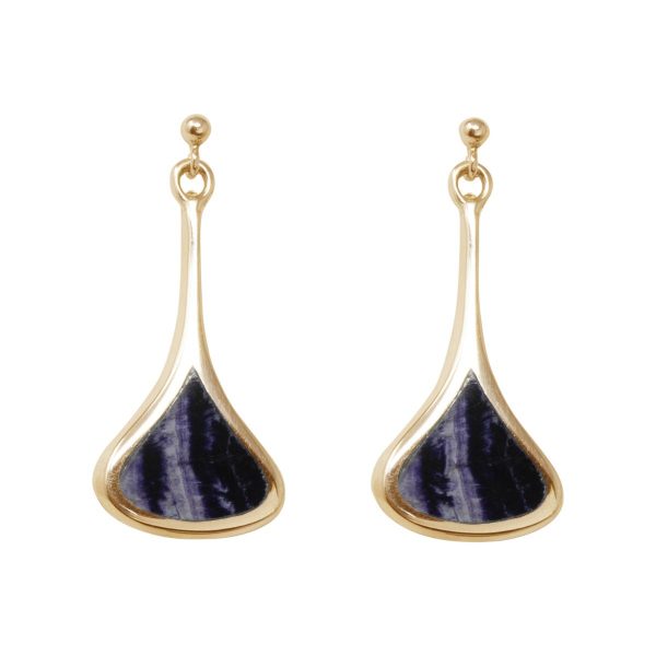 Yellow Gold Blue John Drop Earrings