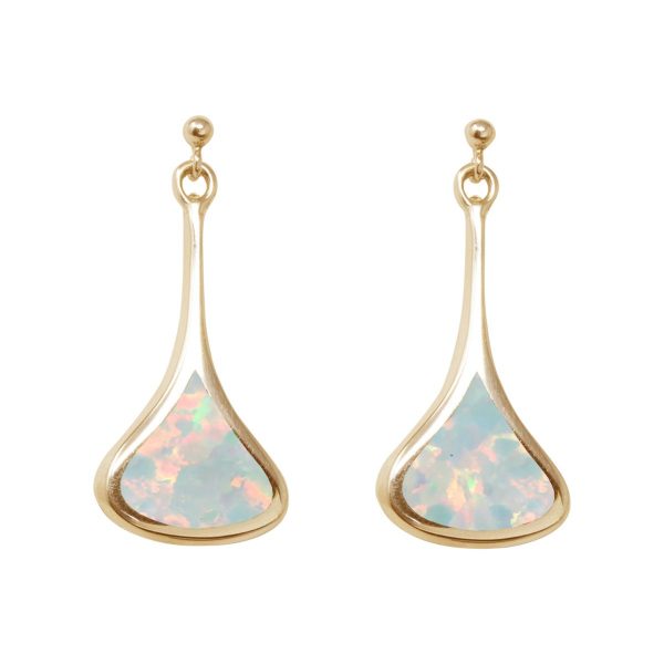 Yellow Gold Opalite Sun Ice Drop Earrings