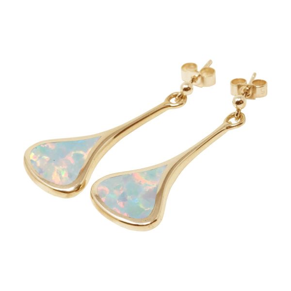 Yellow Gold Oplaite Sun Ice Drop Earrings