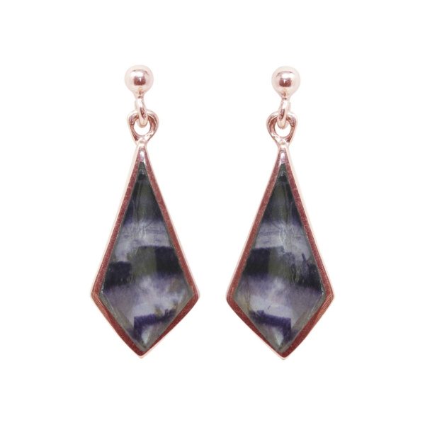 Rose Gold Blue John Drop Earrings