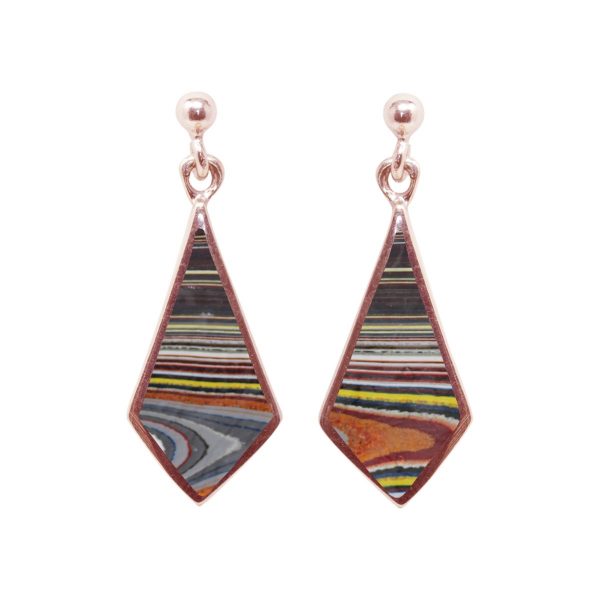 Rose Gold Fordite Drop Earrings