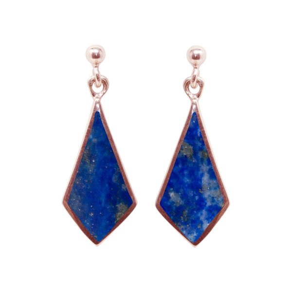 Rose Gold Lapis Drop Earrings