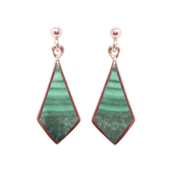 Rose Gold Malachite Drop Earrings