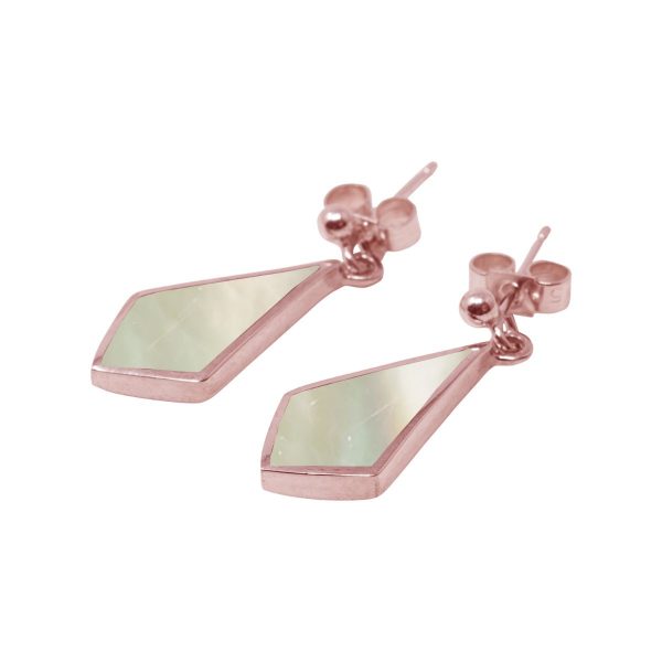 Rose Gold Mother of Pearl Kite Shaped Drop Earrings