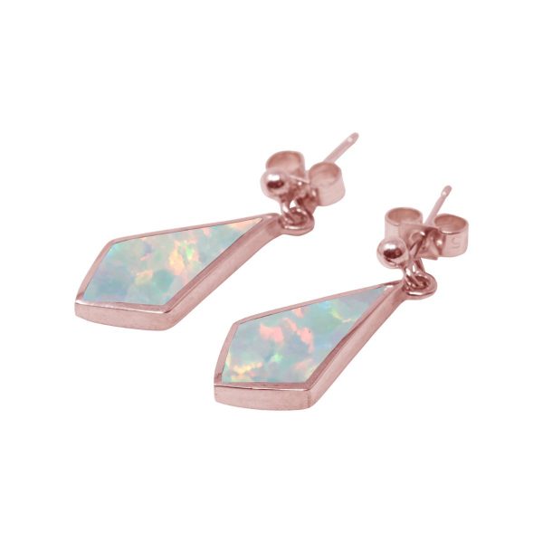 Rose Gold Opalite Sun Ice Kite Shaped Drop Earrings