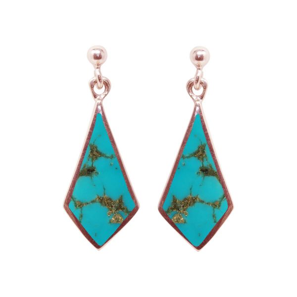 Rose Gold Turquoise Drop Earrings