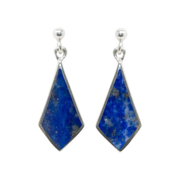 Silver Lapis Drop Earrings