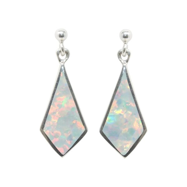 Silver Opalite Sun Ice Drop Earrings