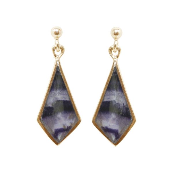 Yellow Gold Blue John Drop Earrings