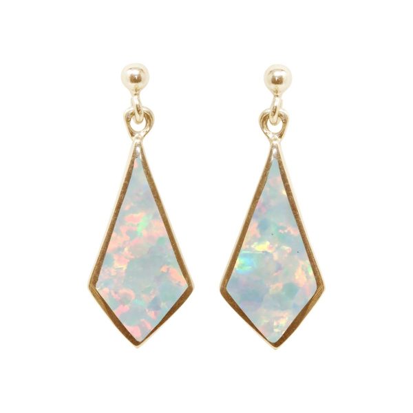 Yellow Gold Opalite Sun Ice Drop Earrings