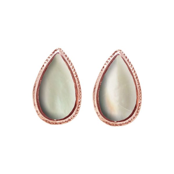 Rose Gold Mother of Pearl Stud Earrings