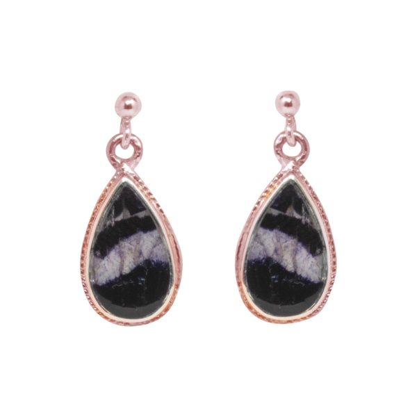 Rose Gold Blue John Drop Earrings