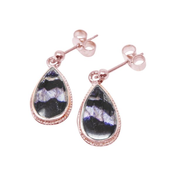 Rose Gold Blue John Drop Earrings