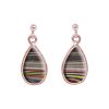Rose Gold Fordite Drop Earrings