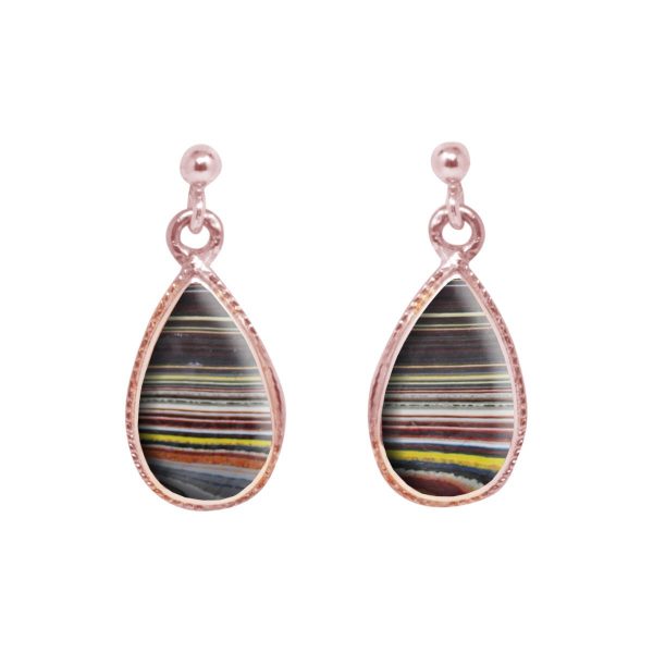 Rose Gold Fordite Drop Earrings