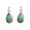 Rose Gold Malachite Drop Earrings