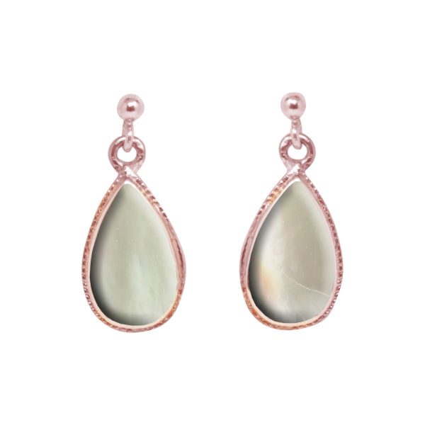 Rose Gold Mother of Pearl Drop Earrings