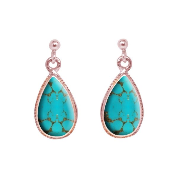 Rose Gold Turquoise Drop Earrings