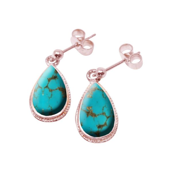 Rose Gold Turquoise Drop Earrings