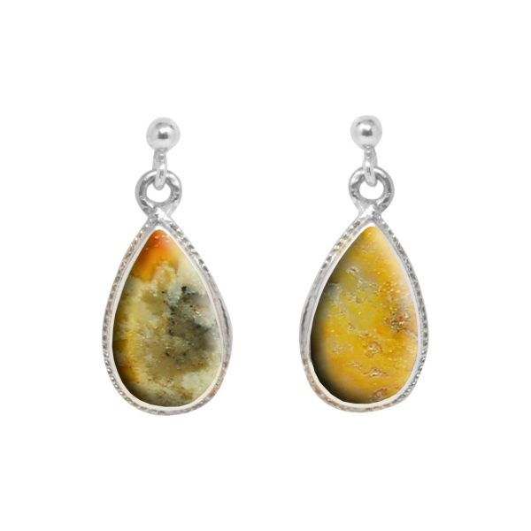 Silver Bumblebee Jasper Drop Earrings