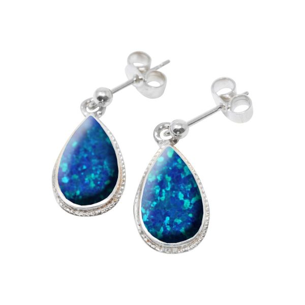 Silver Opalite Cobalt Blue Drop Earrings