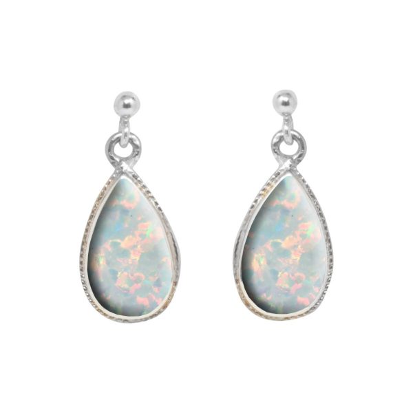 Silver Opalite Sun Ice Drop Earrings