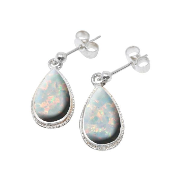 Silver Opalite Sun Ice Drop Earrings