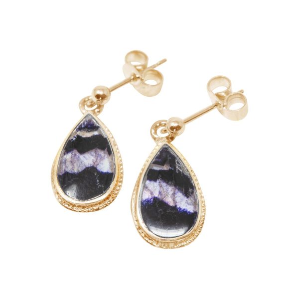 Gold Blue John Drop Earrings