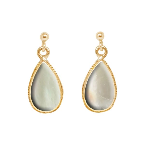 Gold Mother of Pearl Drop Earrings