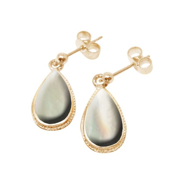 Gold Mother of Pearl Drop Earrings