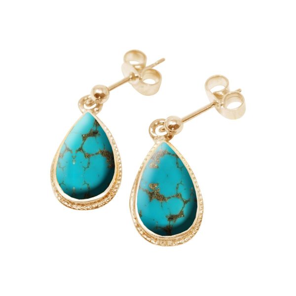 Gold Turquoise Drop Earrings