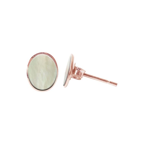 Rose Gold Mother of Pearl Stud Earrings